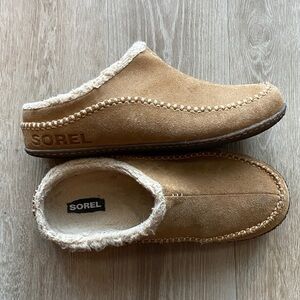 Sorel Chestnut Suede Fleece-Lined Slip-On Loafers